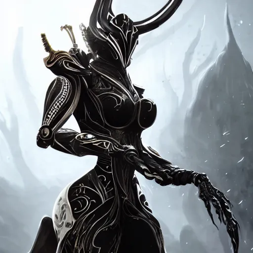 Image similar to highly detailed exquisite fanart, of a beautiful female warframe, but as an anthropomorphic robot dragon, matte black metal armor with white accents, close-up shot, holding a detailed sword in her palm, epic cinematic shot, sharp claws for hands, professional digital art, high end digital art, realistic, captura, DeviantArt, artstation, Furaffinity, 8k HD render