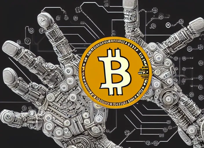 Prompt: mechanical cybernetic hand holding a bitcoin. centered. horror cyberpunk dystopia style. highly detailed 8 k. intricate. nikon d 8 5 0 3 0 0 mm. award winning photography.