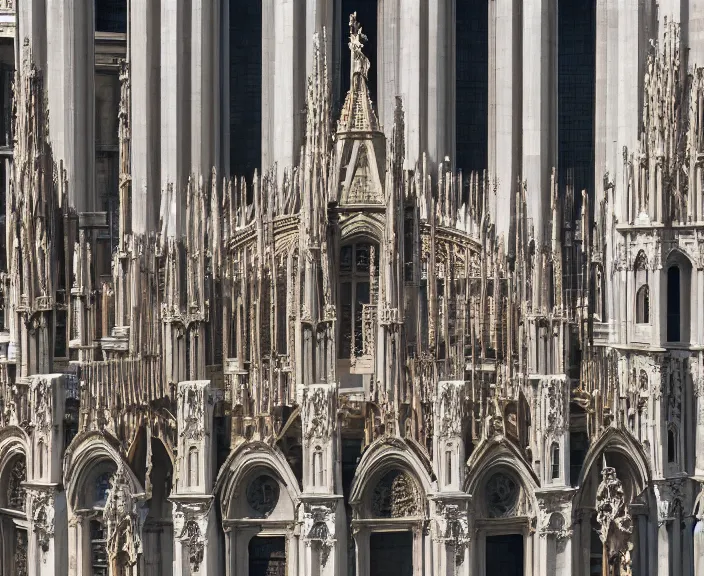 Prompt: 4 k hd, high detail photograph of milan dome cathedral, shot with sigma f / 4. 2, 2 5 0 mm sharp lens, volumetric lighting, high level texture render