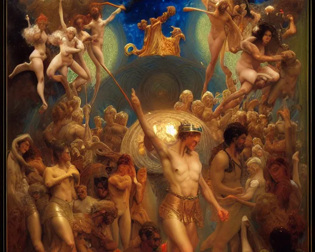 Image similar to the nine spheres of heaven from dante's divine comedy. highly detailed painting by gaston bussiere, craig mullins, j. c. leyendecker 8 k