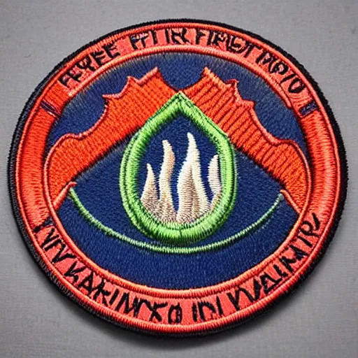 Image similar to fire station flame embroidered patch retro design