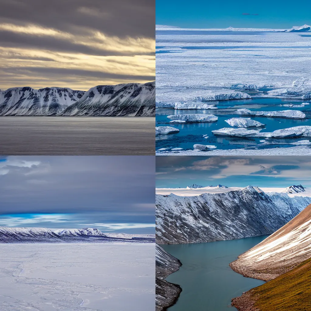 Prompt: landscape photo of the Northwest Passage, Canada, professional photography, scenic views,