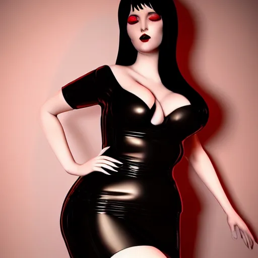 Prompt: a curvy feminine pale goth cutie with a thin waist in an elaborate black-red latex-leather pleated dress, cgsociety, photorealistic, sublime-comforting-elegant ambience, 16k, smooth, sharp focus, trending on ArtStation, volumetric lighting, fully clothed, worksafe