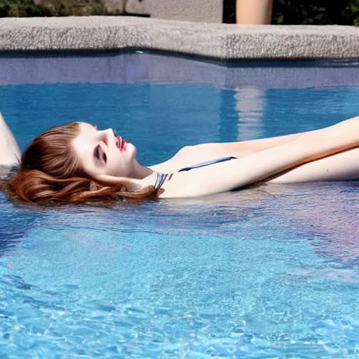 Image similar to anna kendrick lounging beside a pool