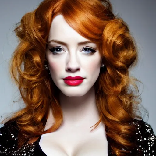 Image similar to portrait of christina hendricks and amber heard hybrid by mario testino, headshot, detailed, award winning, sony a 7 r