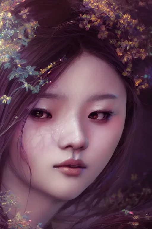 Prompt: beautiful and holy and divine young heroine portrait like twice tzuyu+smoky eyes+front face with light flowing hair, ultradetail face, art and illustration by tian zi and craig mullins and WLOP and alphonse mucha, fantasy, intricate complexity, human structure, human anatomy, fantasy character concept, watermark, blurry, hyperrealism 8k