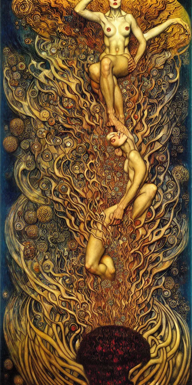 Image similar to Divine Chaos Engine by Karol Bak, Jean Delville, William Blake, Gustav Klimt, and Vincent Van Gogh, symbolist, visionary