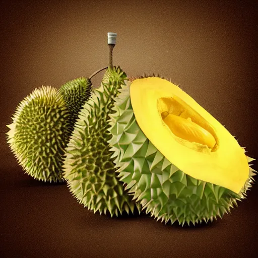 Image similar to “durian fruit dressed as a wwii soldier” octane render