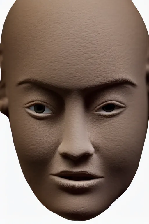 Image similar to ultra realistic clay head of one beautiful woman on black background, highly detailed, real, canon 5 d
