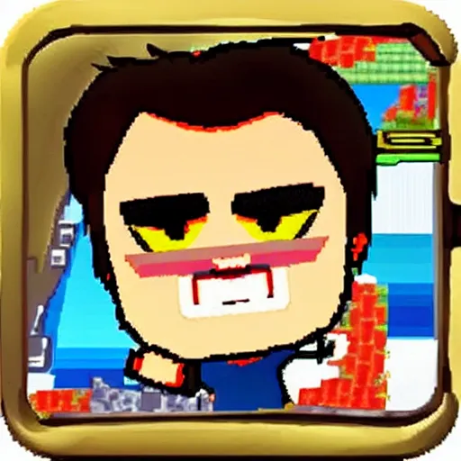 Prompt: quentin tarantino in the video game little fighters 2