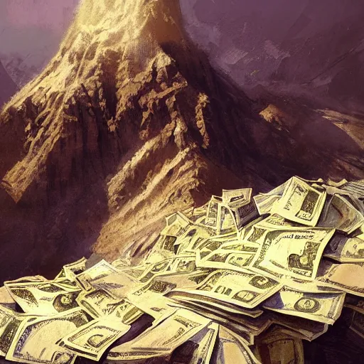 Image similar to mountain of cash, craig mullins