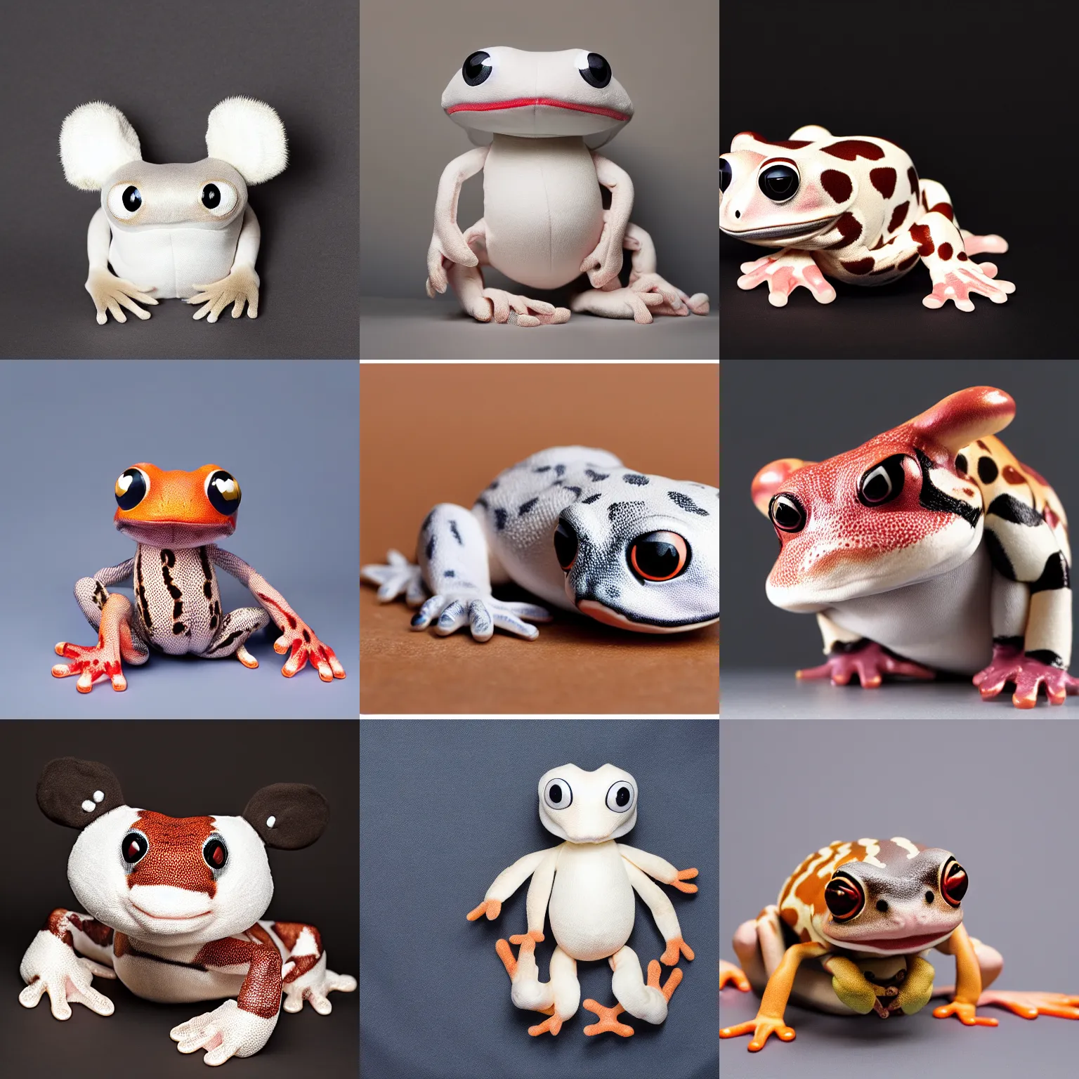 Prompt: Amazon milk frog plushy, product photography, studio lighting, white background