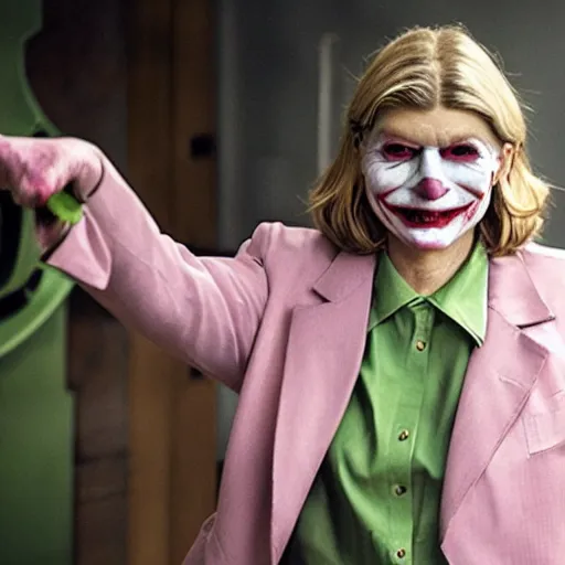 Image similar to martha stewart as the joker, movie still