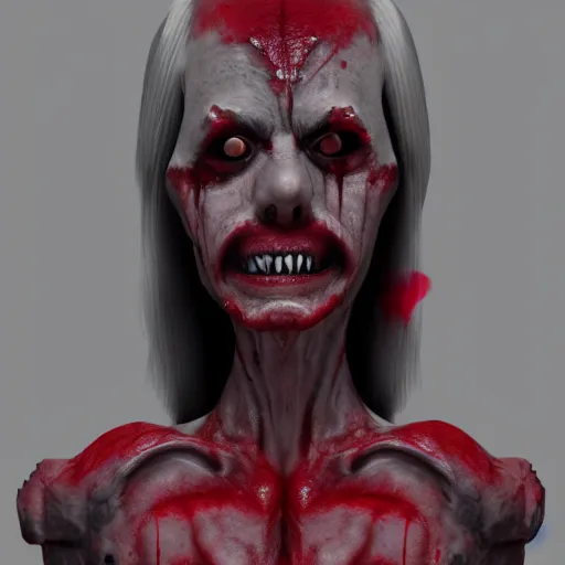 Image similar to an old vampire that looks like a futuristic nosfaratu, milky white skin, blood around the lips, delectable, edible, crusty goo around the eyes, found on artstation, eyes look dead, highly detailed, 8k