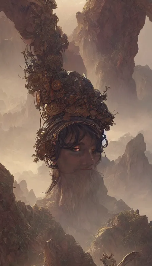 Image similar to giants in the realm of men, fibonacci, sweat drops, insane, intricate, highly detailed, digital painting, artstation, concept art, smooth, sharp focus, illustration, Unreal Engine 5, 8K, art by artgerm and greg rutkowski and alphonse mucha