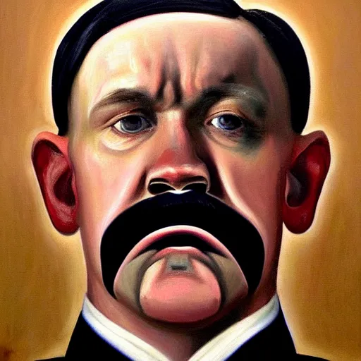 Prompt: facial portrait of kevin durant as adolf hitler, german chancellor, 1 9 3 3, oil on canvas painting by william sidney mount, trending on artstation