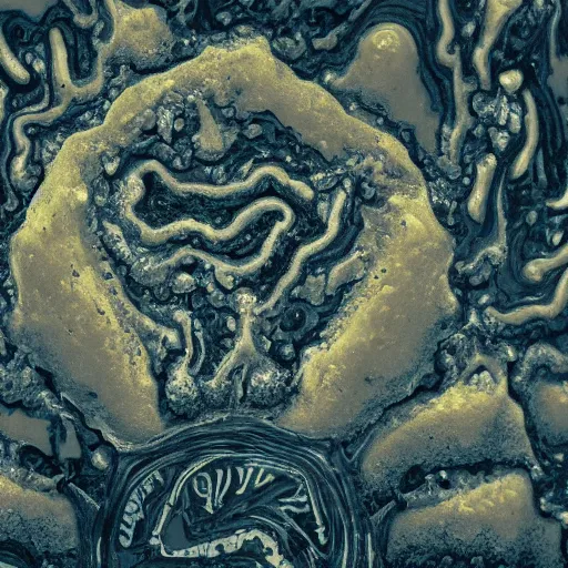 Image similar to squalid petroleum putrid crown, in the style of alejandro mirabal, dramatic, tragic, intricate, detailed, beautiful, 8 k resolution