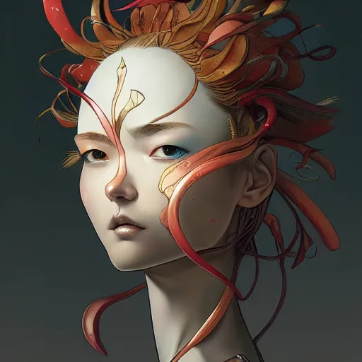 Image similar to prompt : glorious character portrait soft light painted by james jean and katsuhiro otomo and erik jones, inspired by evangeleon anime, smooth face feature, intricate oil painting, high detail illustration, sharp high detail, manga and anime 1 9 9 9