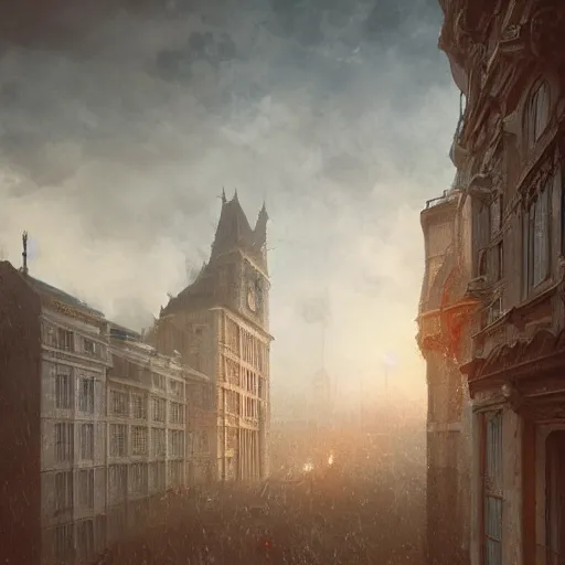 Prompt: photograph of climate change across Europe, architecture, detailed face, highly detailed, cinematic lighting, urban art style, digital art painting by greg rutkowski, cinematic, concept art, 35mm grain filter