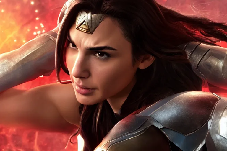 Prompt: screenshot of gal gadot in super smash bros, high resolution, hd, 4k