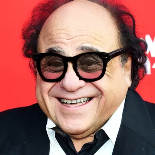 Prompt: danny devito wearing a black leather trenchcoat and a fedora
