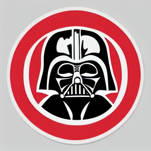 Image similar to symmetrical die cut sticker, darth vader