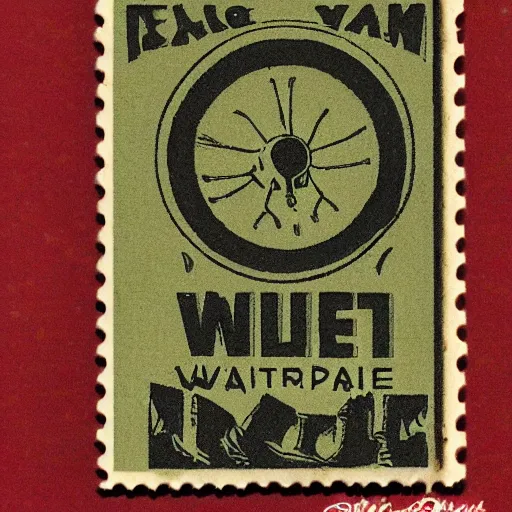 Image similar to vintage mailing stamp from a alien world