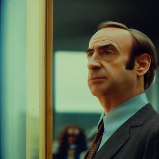 Image similar to still of saul goodman in a martin scorsese movie, 8 0 mm film