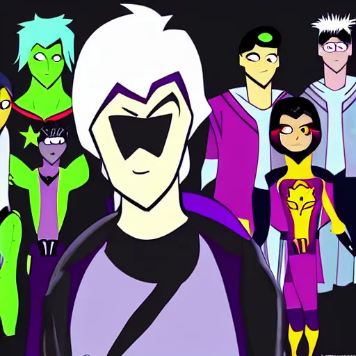 Image similar to the nickelodeon superhero danny phantom, in the style of frank miller