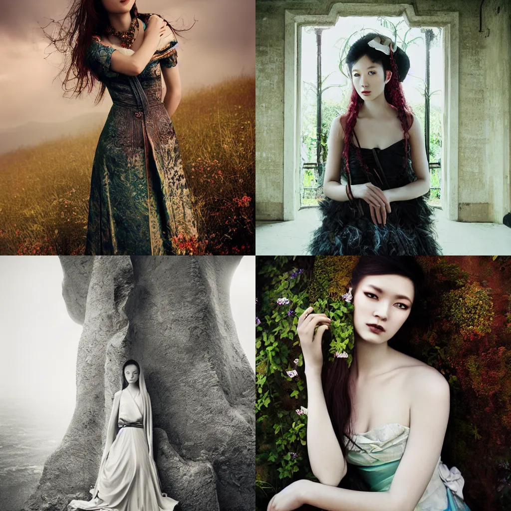 Prompt: a portrait of a character in a scenic environment by Zhang Jingna
