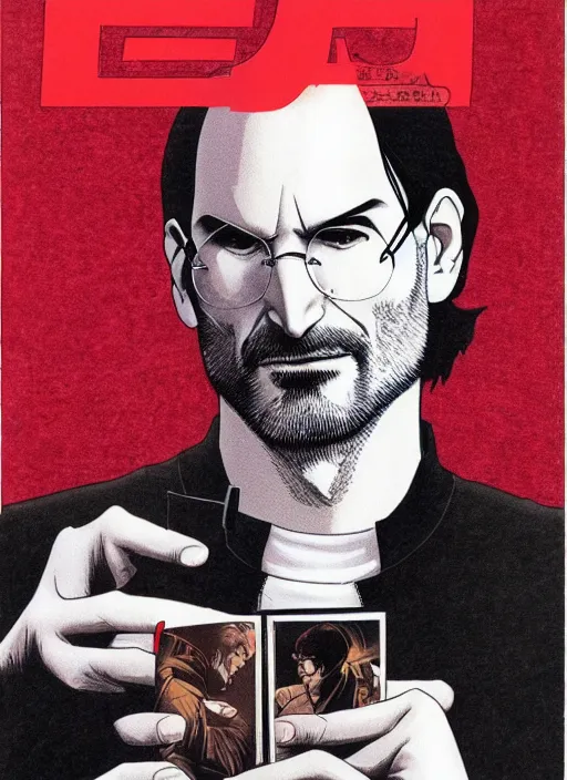 Image similar to official steve jobs manga, by katsuhiro otomo and hiroya oku and makoto yukimura