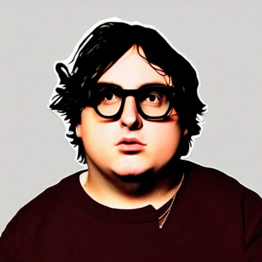 Image similar to andy milonakis & clark duke hybrid, vector, svg sticker art