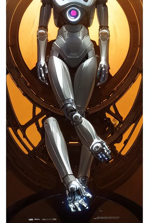 Image similar to gorgeous longshot photo of a cyborg man in the movie I Robot, intricate, elegant, highly detailed, artstation, concept art, smooth, sharp focus, illustration, art by artgerm and moebius and alphonse mucha