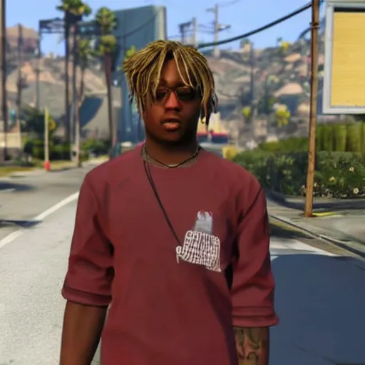 Prompt: Juice Wrld in GTA V