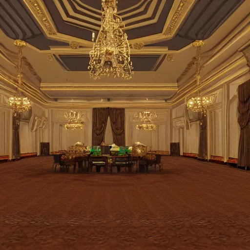 Prompt: opulent anglocore ballroom with tall ceilings, overflowing feast buffet table, gentleman's club lounge, french provincial furniture, incandescent lighting, fancy drapery on furniture, palace, victorian, rococo, french, english, monarchy, unreal engine, trending on artstation