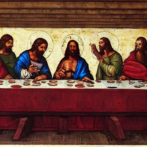 Jesus as a comic book superhero in The Last Supper by | Stable ...