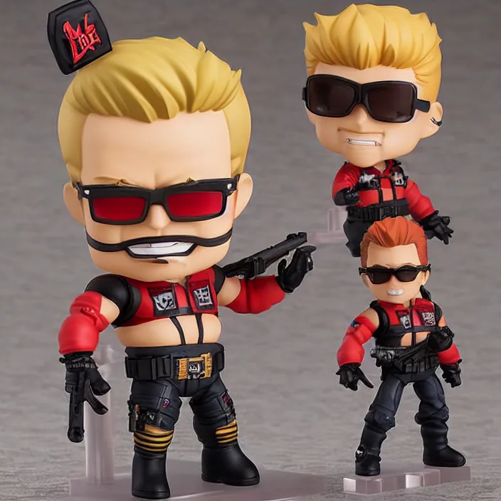 Image similar to Duke Nukem!!!!!!!!!!!!!!!!!, An anime Nendoroid of Duke Nukem, figurine, detailed product photo