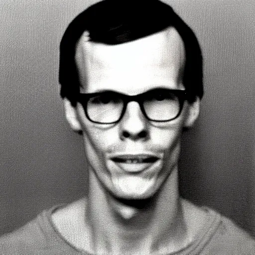 Prompt: Mugshot Portrait of iDubbbz taken in the 1970s, photo taken on a 1970s polaroid camera, grainy, real life, hyperrealistic, ultra realistic, realistic, highly detailed, epic, HD quality, 8k resolution, body and headshot, film still, front facing, front view, headshot and bodyshot, detailed face, very detailed face