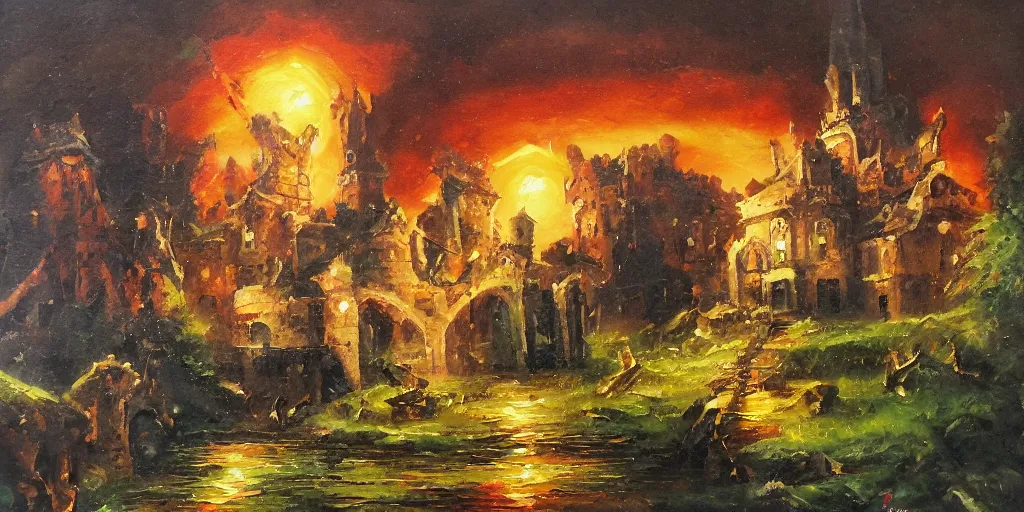 Image similar to fantasy tarroka, oil painting