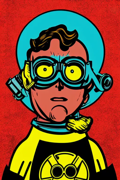 Image similar to fallout 7 6 retro futurist illustration art by butcher billy, sticker, colorful, illustration, highly detailed, simple, smooth and clean vector curves, no jagged lines, vector art, smooth andy warhol style