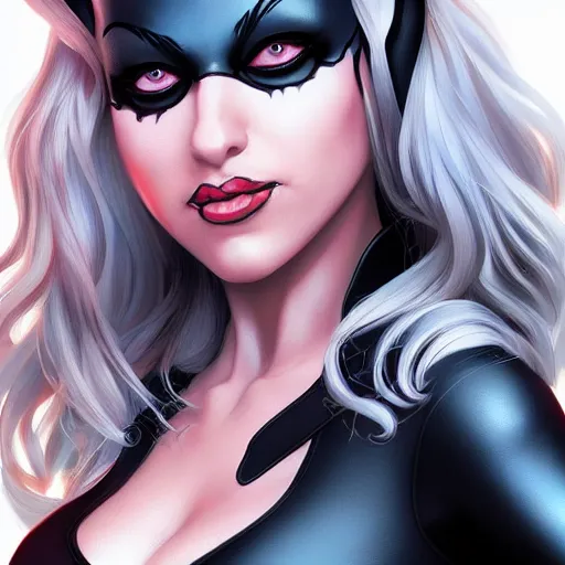 Prompt: felicia hardy as black cat, by artgerm, trending on artstation, high resolution, 4 k, highly detailed
