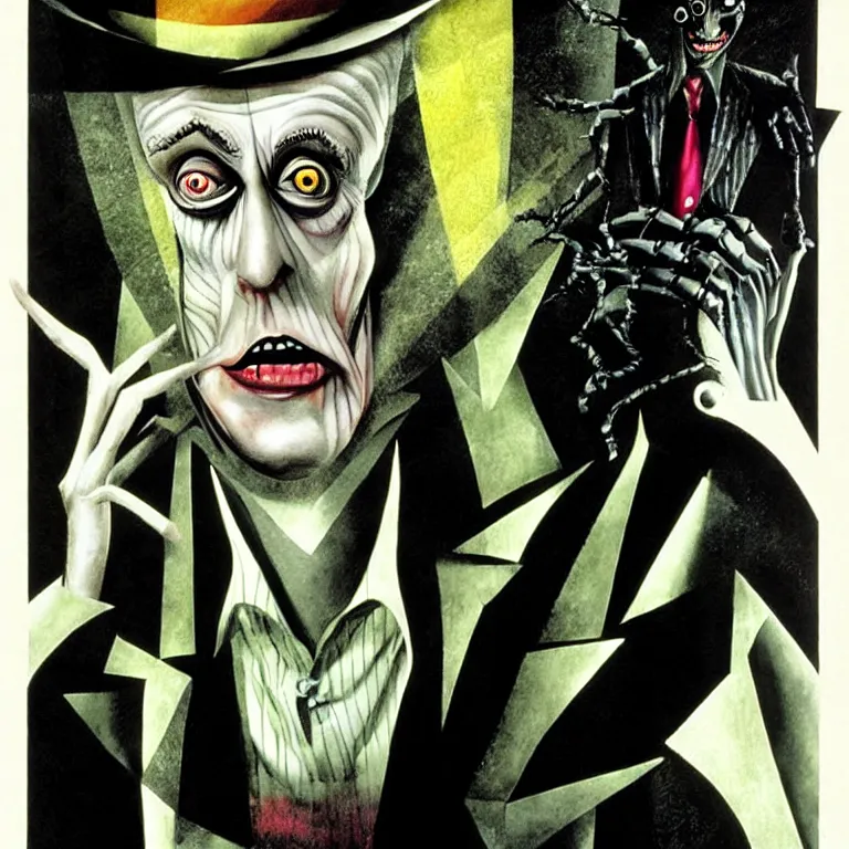 Prompt: Michael Keaton Beetlejuice by Dave McKean