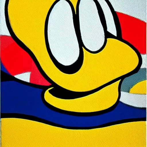 Prompt: modern abstract minimalist art of Donald Duck