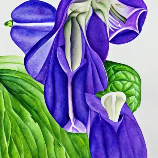 Image similar to Campanula medium, by Georgia O'keeffe, illustration, watercolor, Artstation