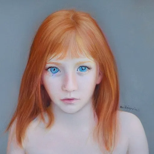 Image similar to a photorealistic!! portrait!! of a beautiful ginger girl with beautiful eyes looking at the camera