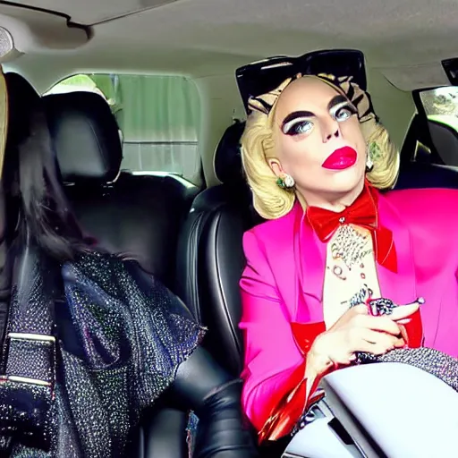 Image similar to lady gaga and judy garland carpool karaoke