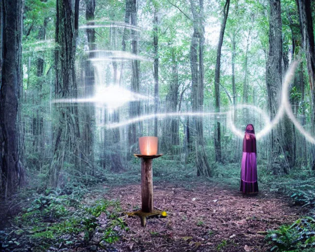 Prompt: incantation at the liminal forest, cyber innovation.