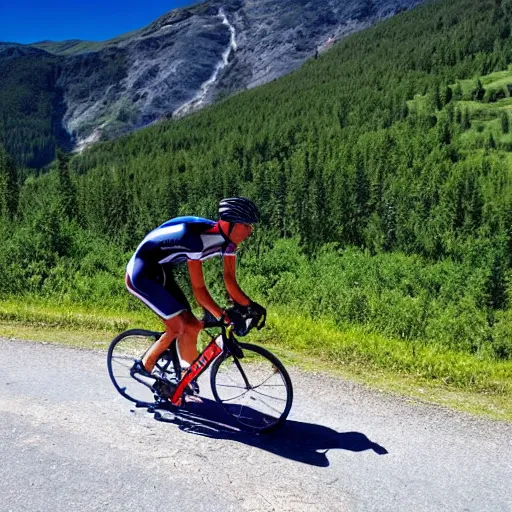 Prompt: aero road bike riding in altai mountains