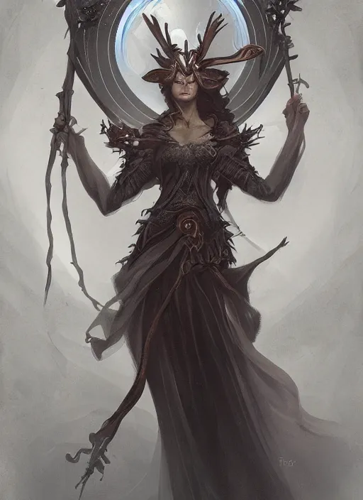 Image similar to tarot!!, fairy queen, fantasy medieval, no noise, elegant, concept art, sharp focus, beautiful face!!, digital art, smooth defined outlines!!, by Brom, trending on Artstation, Tom Bagshaw, Sargent