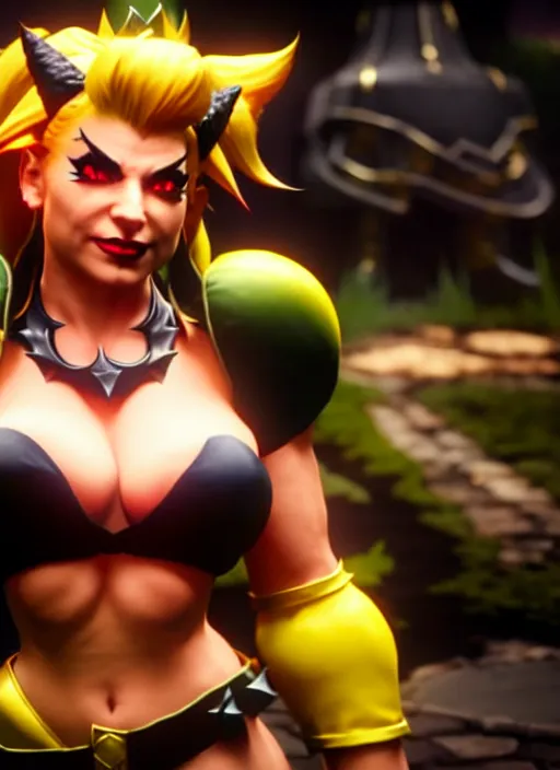 Prompt: bowsette in mortal kombat 1 1, ps 5 screen capture, 4 k